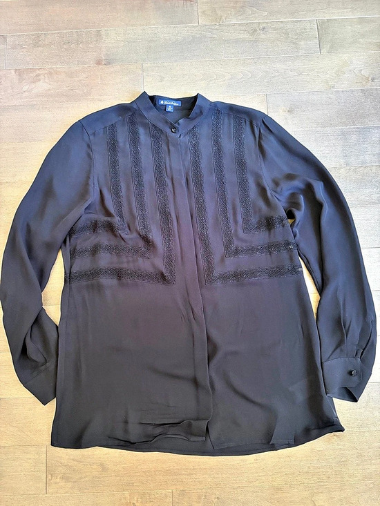 Brooks Brothers Tops - Brooks Brothers Black Silk Blouse Size 12